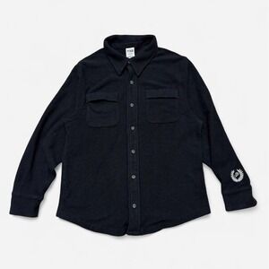 Victoria's Secret PINK black fleece button-up shirt in a M